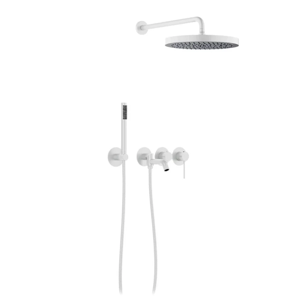 Душевой комплект Timo Saona SX-2348/16SM С ВНУТРЕННЕЙ ЧАСТЬЮ, белый матовый
