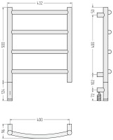 Полотенцесушитель электрический Сунержа Галант 3.1 32-6000-5040 60x45 см, подключение слева, золотой шелк, лесенка