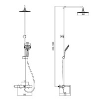 Душевая стойка AZARIO Galaxy AZ-67B47EV1-1DC1J19A-ZH3394A-HB1153C хром
