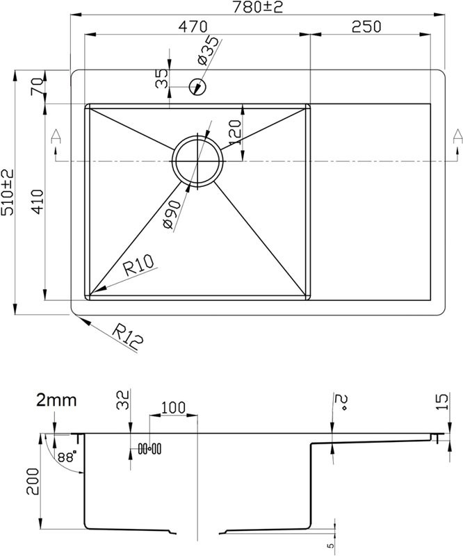 Мойка кухонная Zorg Light R 780510-L Grafit