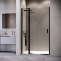 Душевая дверь в нишу RGW Leipzig LE-004-B 1000х1950 профиль черный, стекло прозрачное