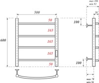 Полотенцесушитель электрический Point Афина PN04856 50х60, хром