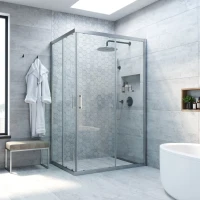 Душевой уголок Vegas Glass ZA-F Novo 90*80 07 01 профиль матовый хром, стекло прозрачное