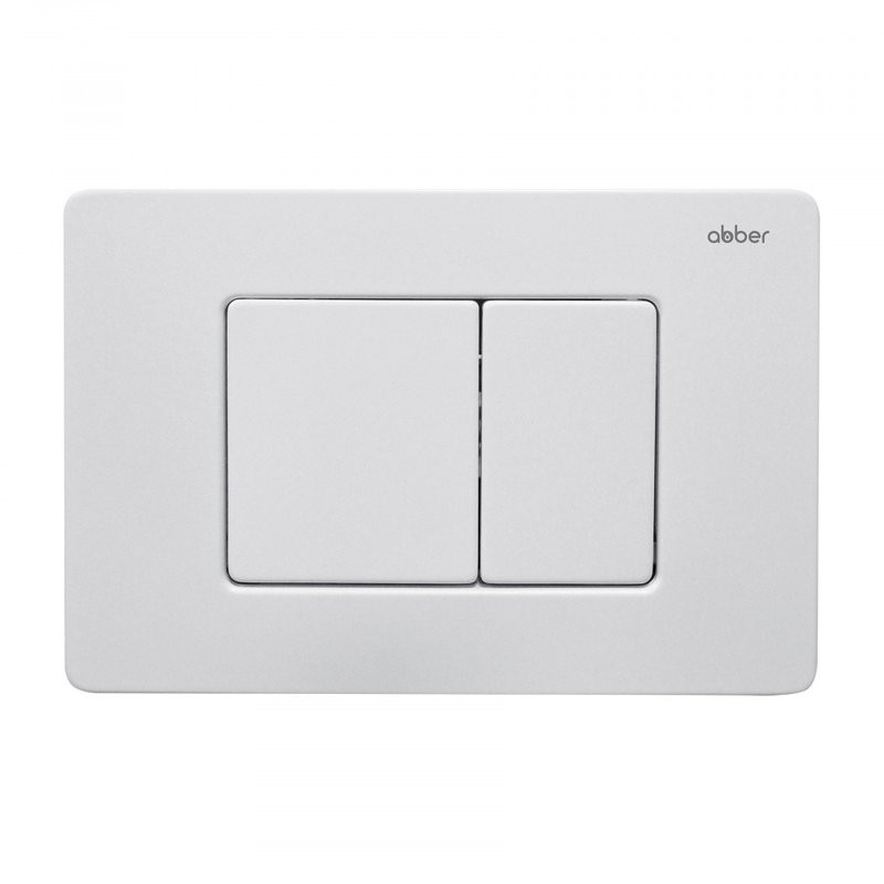 Кнопка смыва для унитаза Abber AC0120MW нержавеющая сталь, цвет матовый белый