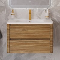 Тумба с раковиной Cezares Relax 80 дуб карамельный, раковина Cezares CZR-800/480-LV-MR-NV