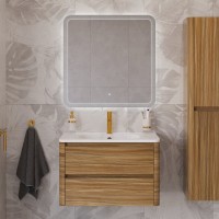 Тумба с раковиной Cezares Relax 80 дуб карамельный, раковина Cezares CZR-800/480-LV-MR-NV