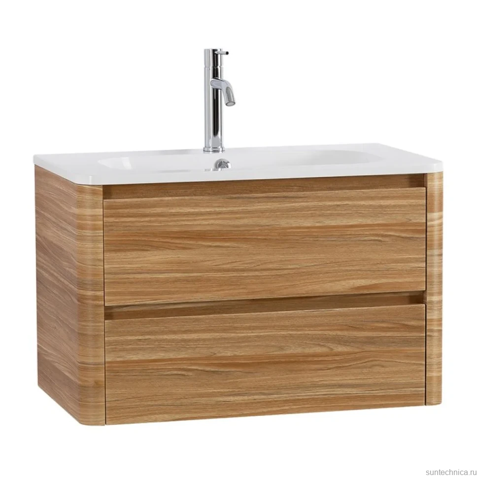 Тумба с раковиной Cezares Relax 80 дуб карамельный, раковина Cezares CZR-800/480-LV-MR-NV