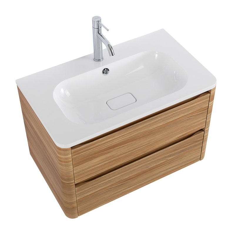 Тумба с раковиной Cezares Relax 80 дуб карамельный, раковина Cezares CZR-800/480-LV-MR-NV