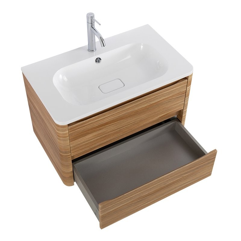 Тумба с раковиной Cezares Relax 80 дуб карамельный, раковина Cezares CZR-800/480-LV-MR-NV
