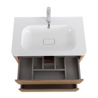 Тумба с раковиной Cezares Relax 80 дуб карамельный, раковина Cezares CZR-800/480-LV-MR-NV