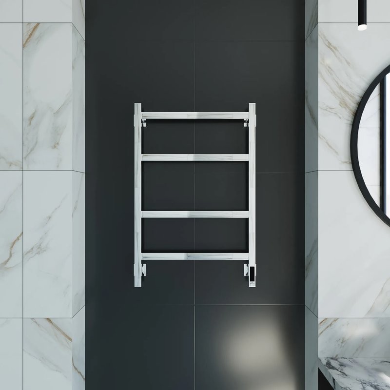 Полотенцесушитель электрический Grota Nosto 530х800 NP EL 80x55 см, подключение справа, слева, скрытое подключение справа, глянцевый хром, лесенка