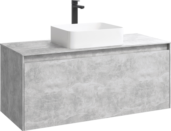 Тумба с раковиной Aqwella 5 stars Mobi 120 бетон светлый