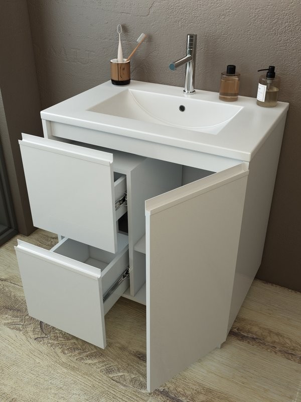 Мебель для ванной комнаты Emmy Вега 70 напольная, белая