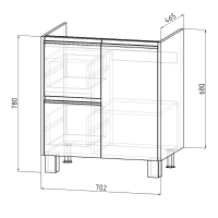 Мебель для ванной комнаты Emmy Вега 70 напольная, белая