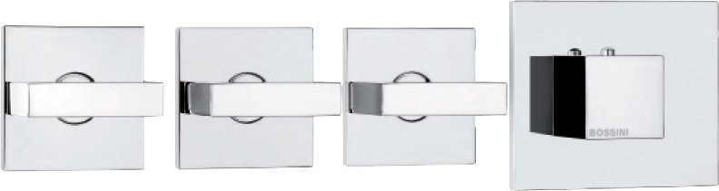 Термостатический смеситель встраиваемый Bossini Rectangular 3 Outlets LP Z033205 для ванны с душем, хром