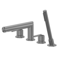 Смеситель на борт ванны Abber Perfekte 316 AF8A13BGG оружейная брашированная сталь