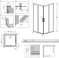 Душевой уголок Radaway Idea Black KDD 80x120