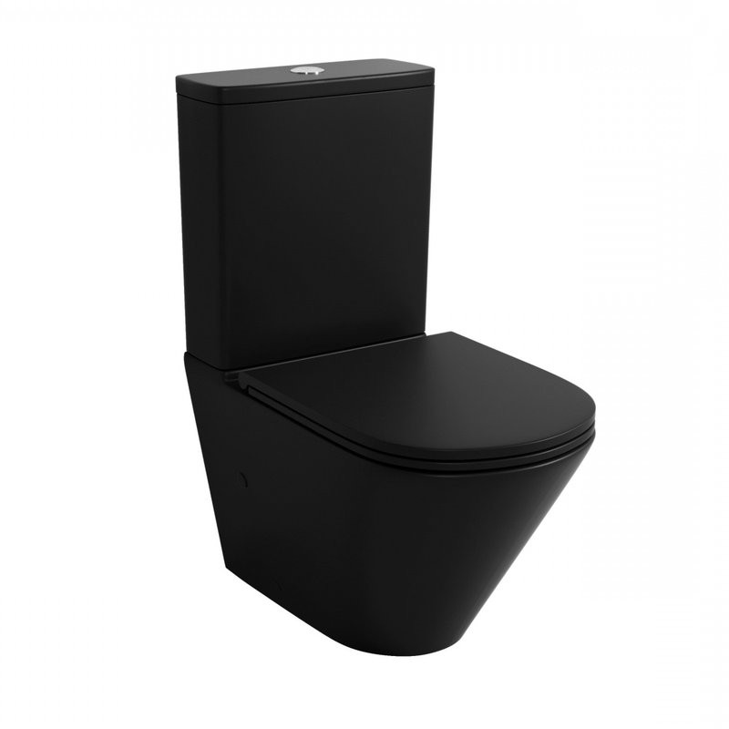 Унитаз-компакт напольный Grossman GR-4450BMSQ с микролифтом, черный матовый