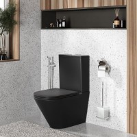 Унитаз-компакт напольный Grossman GR-4450BMSQ с микролифтом, черный матовый