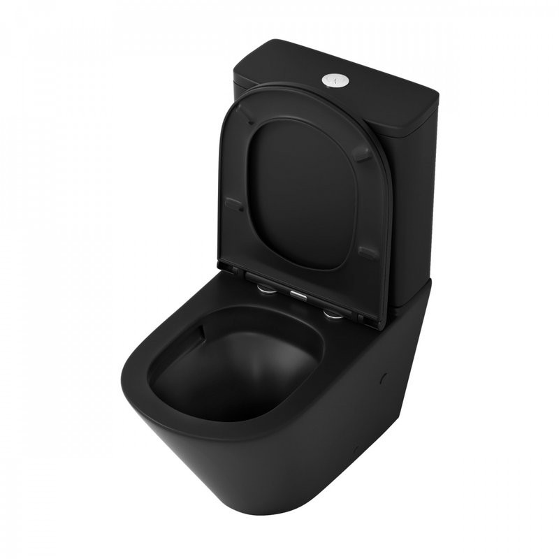 Унитаз-компакт напольный Grossman GR-4450BMSQ с микролифтом, черный матовый
