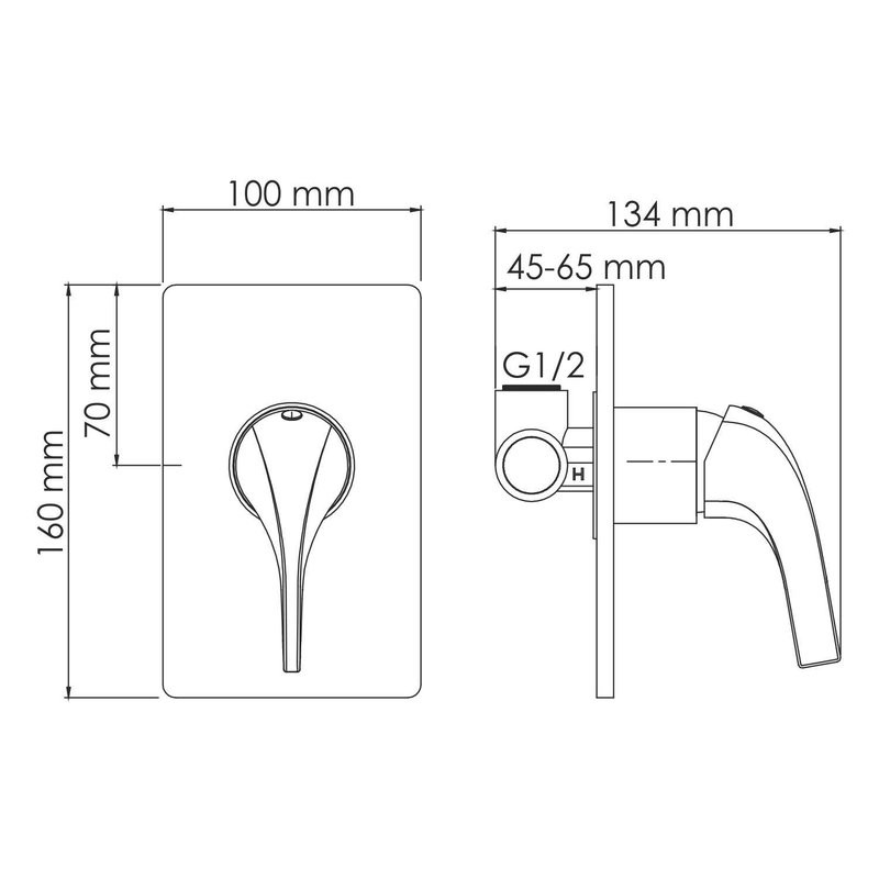 Встраиваемый смеситель для душа и ванны Wasserkraft Sauer 7151 С ВНУТРЕННЕЙ ЧАСТЬЮ