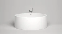 Ванна из искусственного камня Salini Isola S-Sense 200x200 см, отдельностоящая, белая, круглая, с донным клапаном
