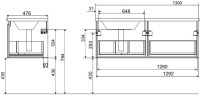 Мебель для ванной комнаты Эстет Dallas Luxe 130 подвесная, 1 ящик, L