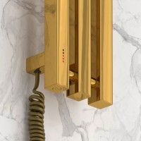 Полотенцесушитель электрический Сунержа Вердикт 4.0 03-0852-1210 120x15 см, подключение слева, скрытое подключение слева, золото, I-образный