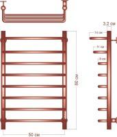 Полотенцесушитель электрический Bauedge M0076 50х80 R черный матовый