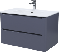 Тумба с раковиной IDDIS Edifice 80 подвесная, темно-серая, раковина 0108000i28