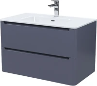 Тумба с раковиной IDDIS Edifice 80 подвесная, темно-серая, раковина 0108000i28