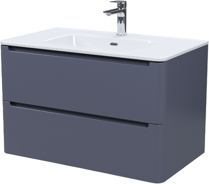 Тумба с раковиной IDDIS Edifice 80 подвесная, темно-серая, раковина 0108000i28