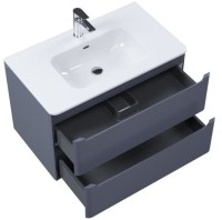 Тумба с раковиной IDDIS Edifice 80 подвесная, темно-серая, раковина 0108000i28