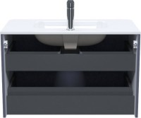 Тумба с раковиной IDDIS Edifice 80 подвесная, темно-серая, раковина 0108000i28