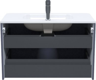 Тумба с раковиной IDDIS Edifice 80 подвесная, темно-серая, раковина 0108000i28