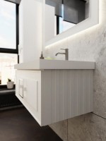 Мебель для ванной комнаты La Fenice Cubo 90 R белая, ручка хром