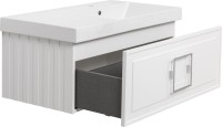 Мебель для ванной комнаты La Fenice Cubo 90 R белая, ручка хром