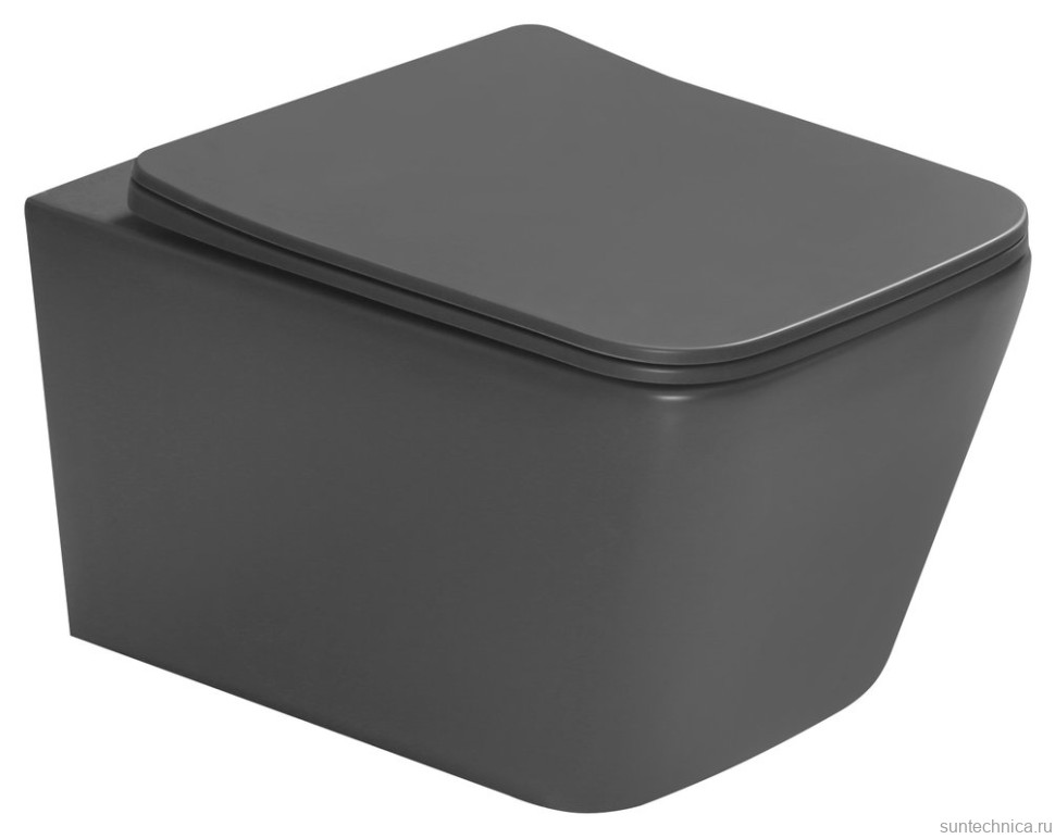 Унитаз подвесной SantiLine SL-5007T-DG темно-серый матовый