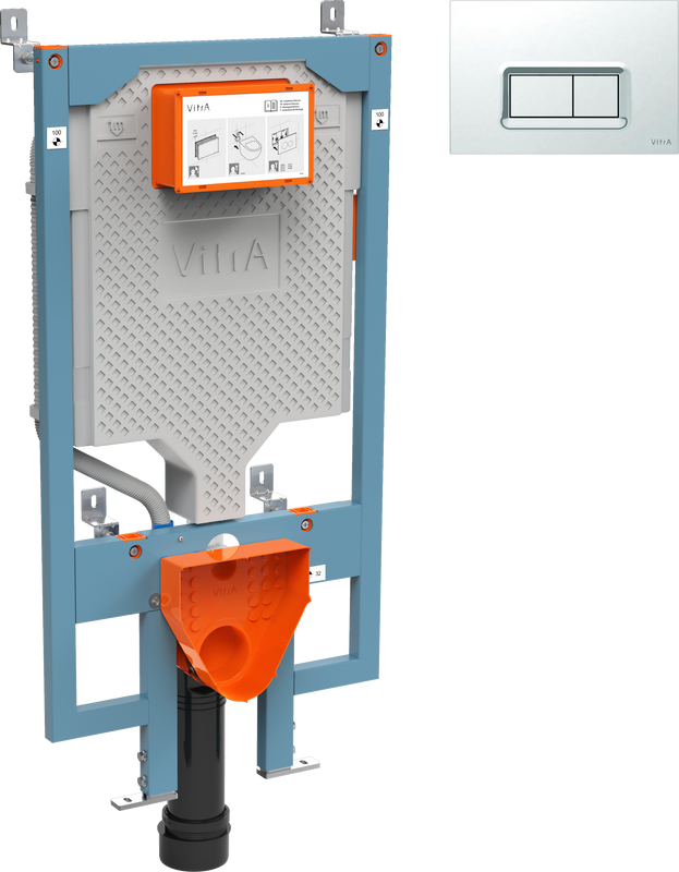 Система инсталляции для унитазов VitrA Vpro 765-5800-01 + Кнопка смыва VitrA 740-0680 хром