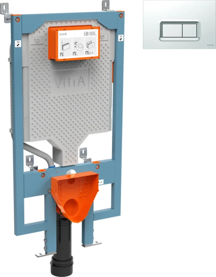 Система инсталляции для унитазов VitrA Vpro 765-5800-01 + Кнопка смыва VitrA 740-0680 хром