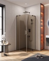 Душевой уголок Cezares Slider A 2 70/80 BR GM профиль оружейная сталь, стекло бронза