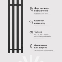 Полотенцесушитель электрический EWRIKA Пенелопа P4 140, черный