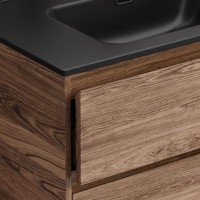Тумба с раковиной Sancos Libra Floor 70 дуб чарльстон, черная раковина CN7007MB