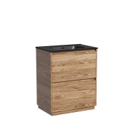 Тумба с раковиной Sancos Libra Floor 70 дуб чарльстон, черная раковина CN7007MB