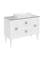 Тумба под раковину со столешницей ASB-Woodline Ницца 100 напольная, матовая белая