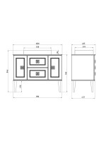 Тумба под раковину со столешницей ASB-Woodline Ницца 100 напольная, матовая белая