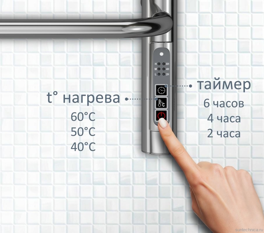 Полотенцесушитель электрический AQUATEK Альфа П10 50x90 хром