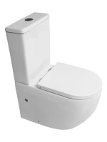 Унитаз-компакт напольный AZARIO Blanco AZ-T003B-R безободковый, с микролифтом, глянцевый белый