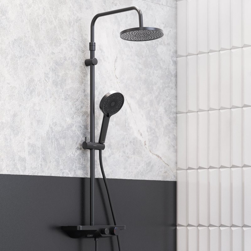 Душевая стойка Damixa Apollo 947730300 черная матовая