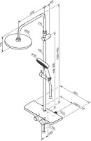 Душевая стойка Damixa Apollo 947730300 черная матовая